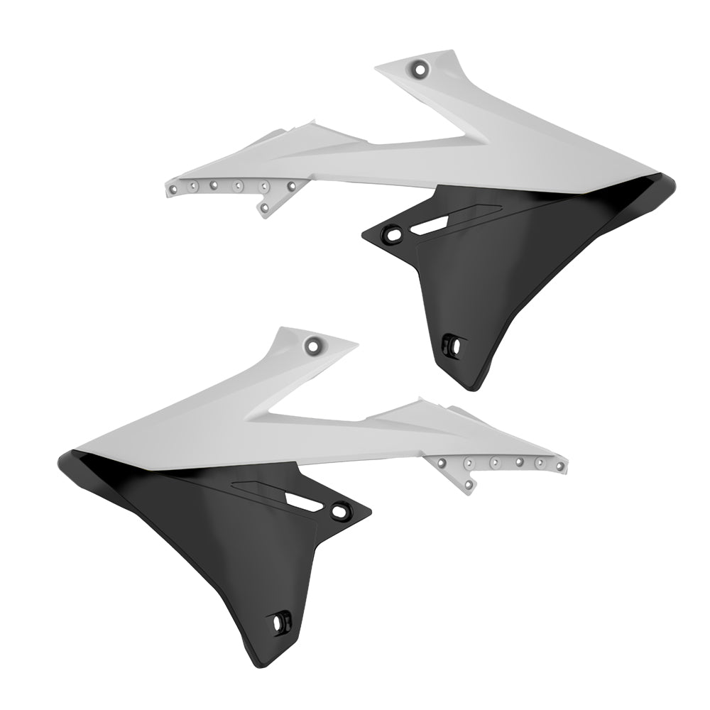 Polisport Rad Radiator Scoops Tank Panels For Suzuki RMZ 450 White Black 2018